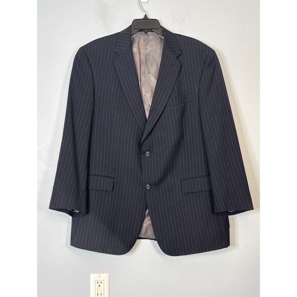 Hart Schaffner Marx Blazer Coat Jacket Size 44R Men Imported Fabric Pinstripe - Picture 1 of 6
